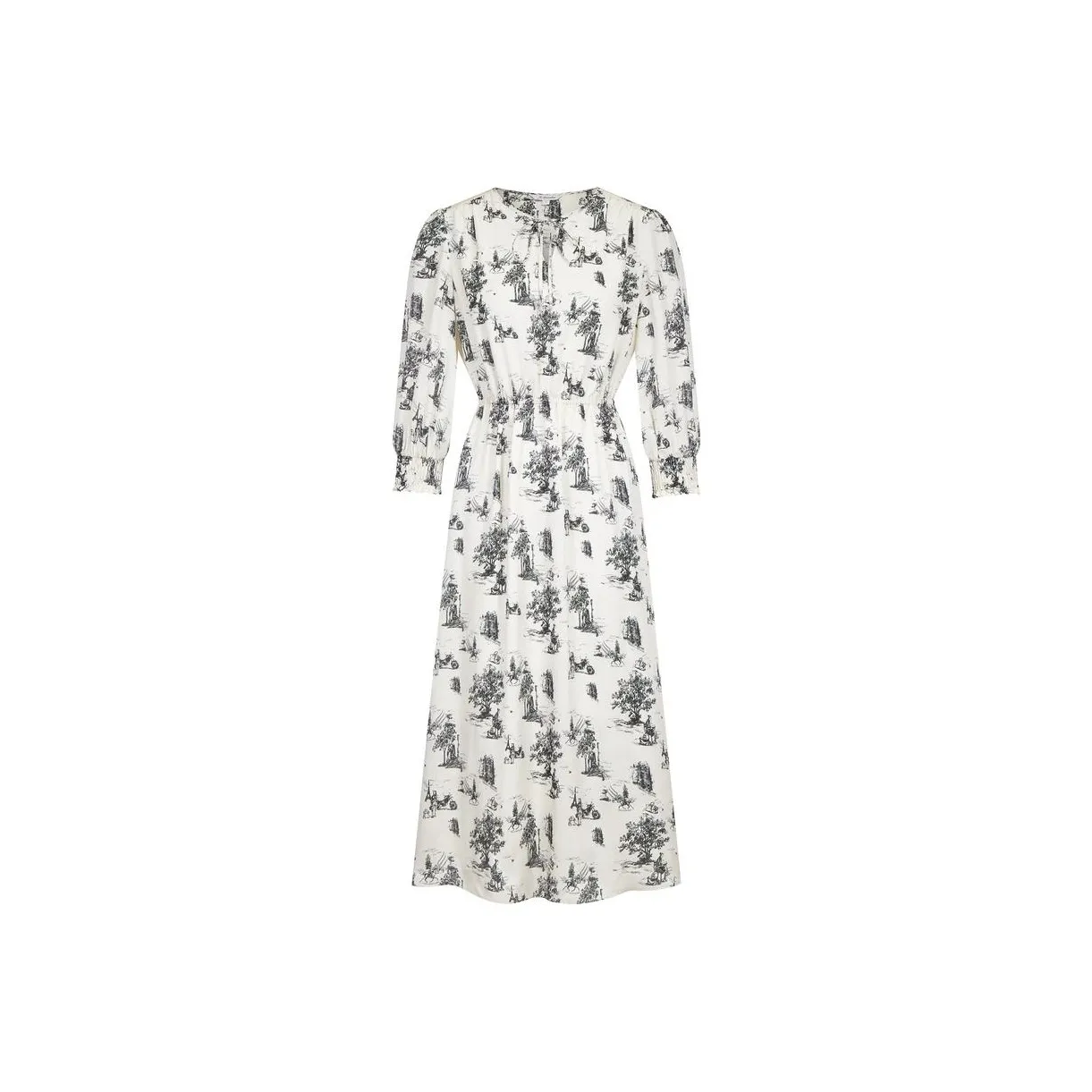 JZ Juzui Long Sleeved Dress Women's Heather Beige White