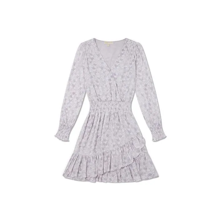 MICHAEL KORS SS22 Длинное Платье с Длинными Рукавами Женское Фиолетовое