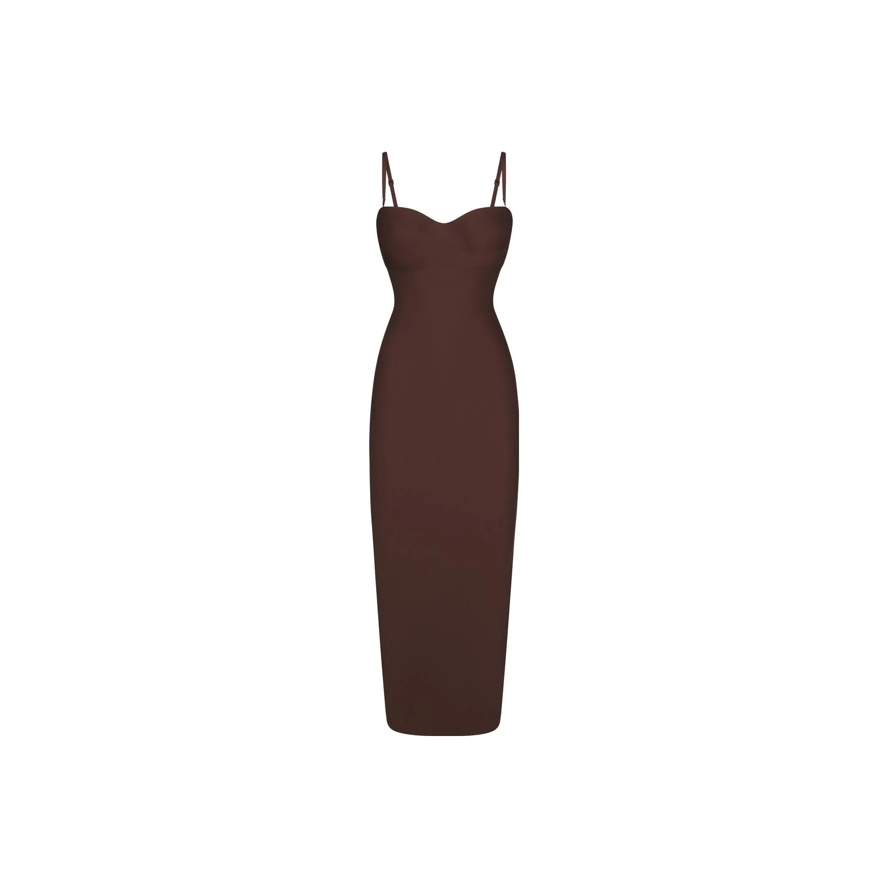 SKIMS BODY UNDERWIRE LONG DRESS Slip Dresses Women's COCOA/Cocoa