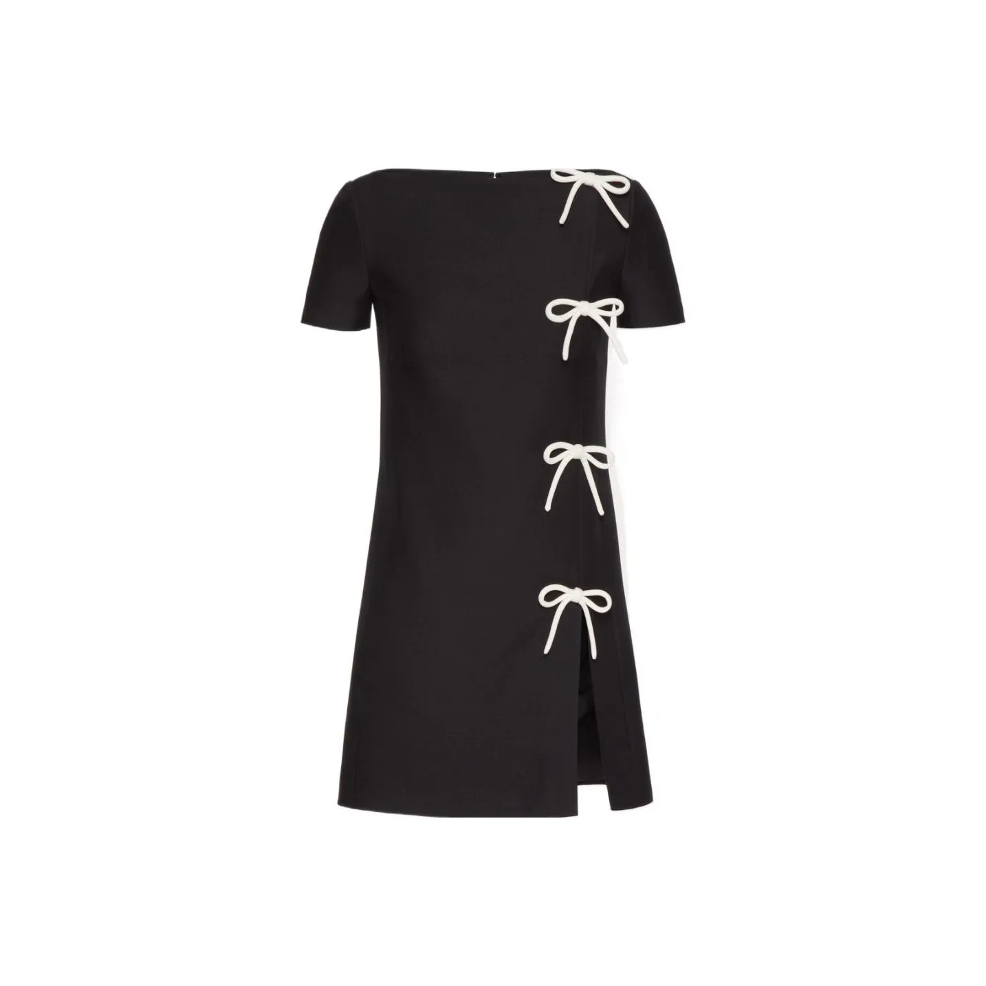 Valentino Crepe Couture Short Dress Short-Sleeved Dresses Women's Black