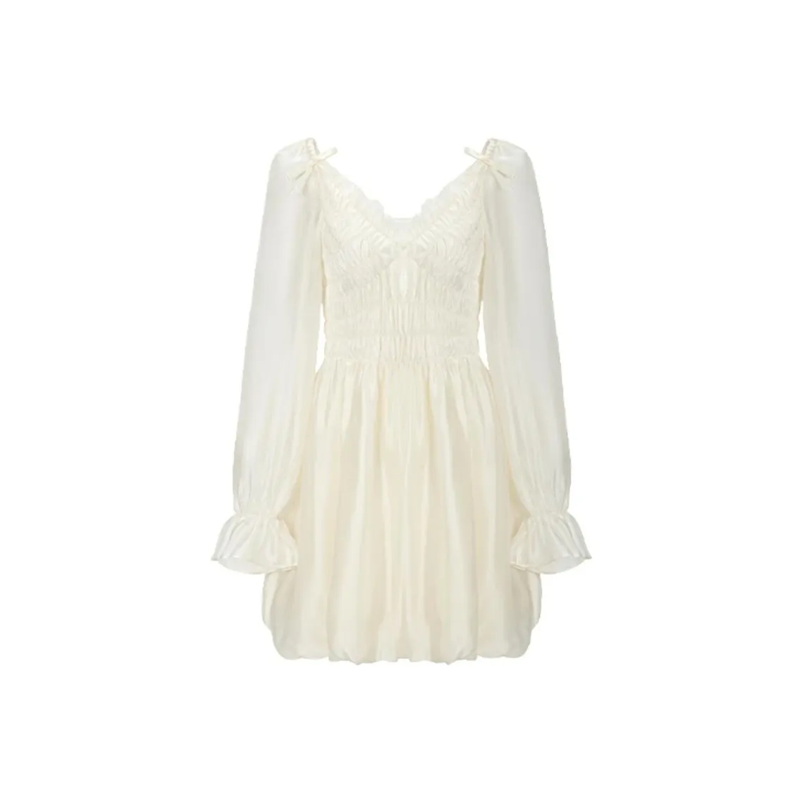 TAMMY TANGS Длинное платье с длинными рукавами женское абрикосового цвета