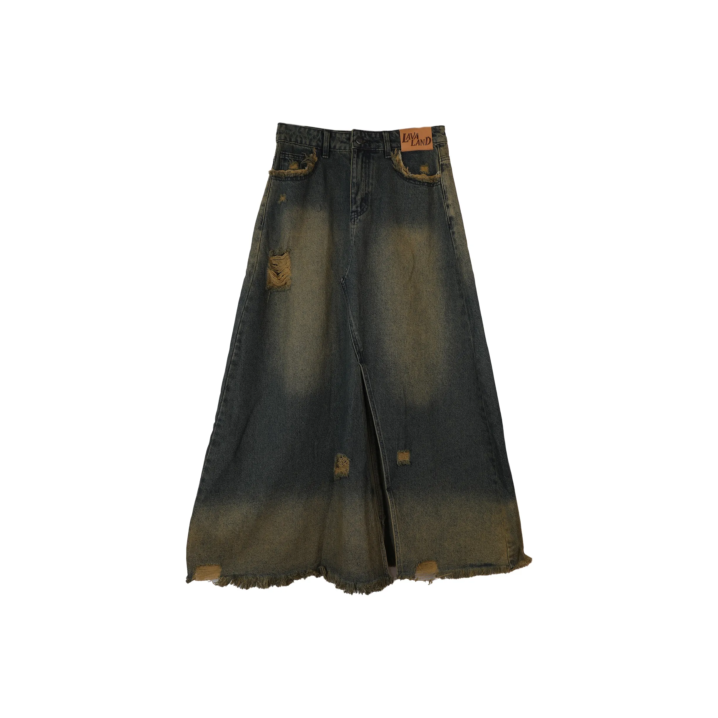 LAVA LAND Лето Деним Длинный Юбка Женские