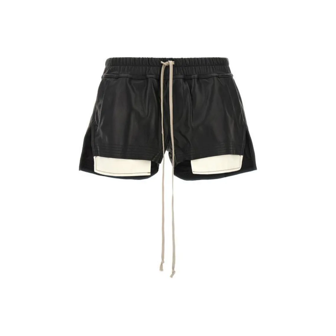RICK OWENS Fog Drawstring Leather Shorts