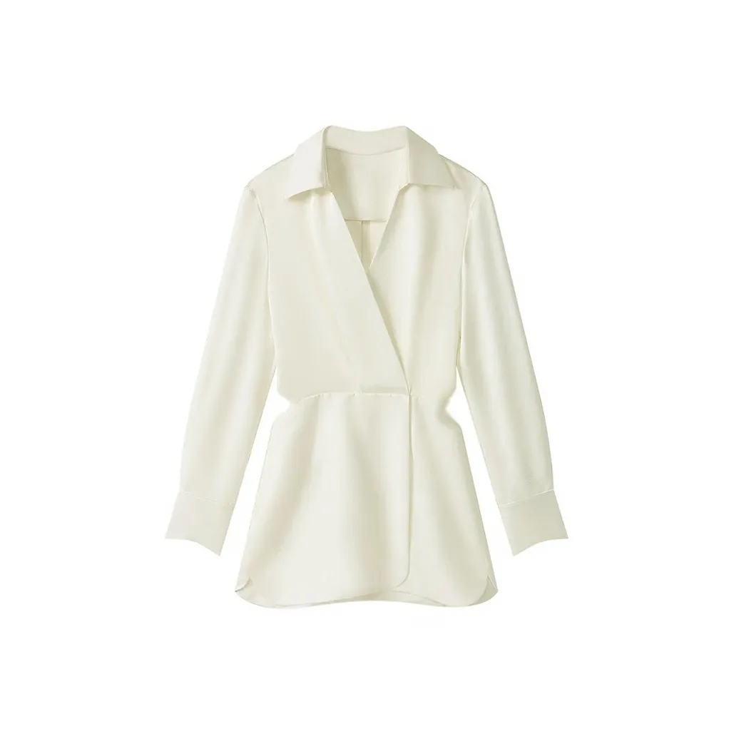 Yvetteclassic Длинное платье с длинными рукавами цвет белый