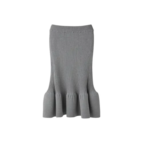 RECTO MELANGE GREY/Смешанный цвет Серый Женские Вязаные длинные юбки