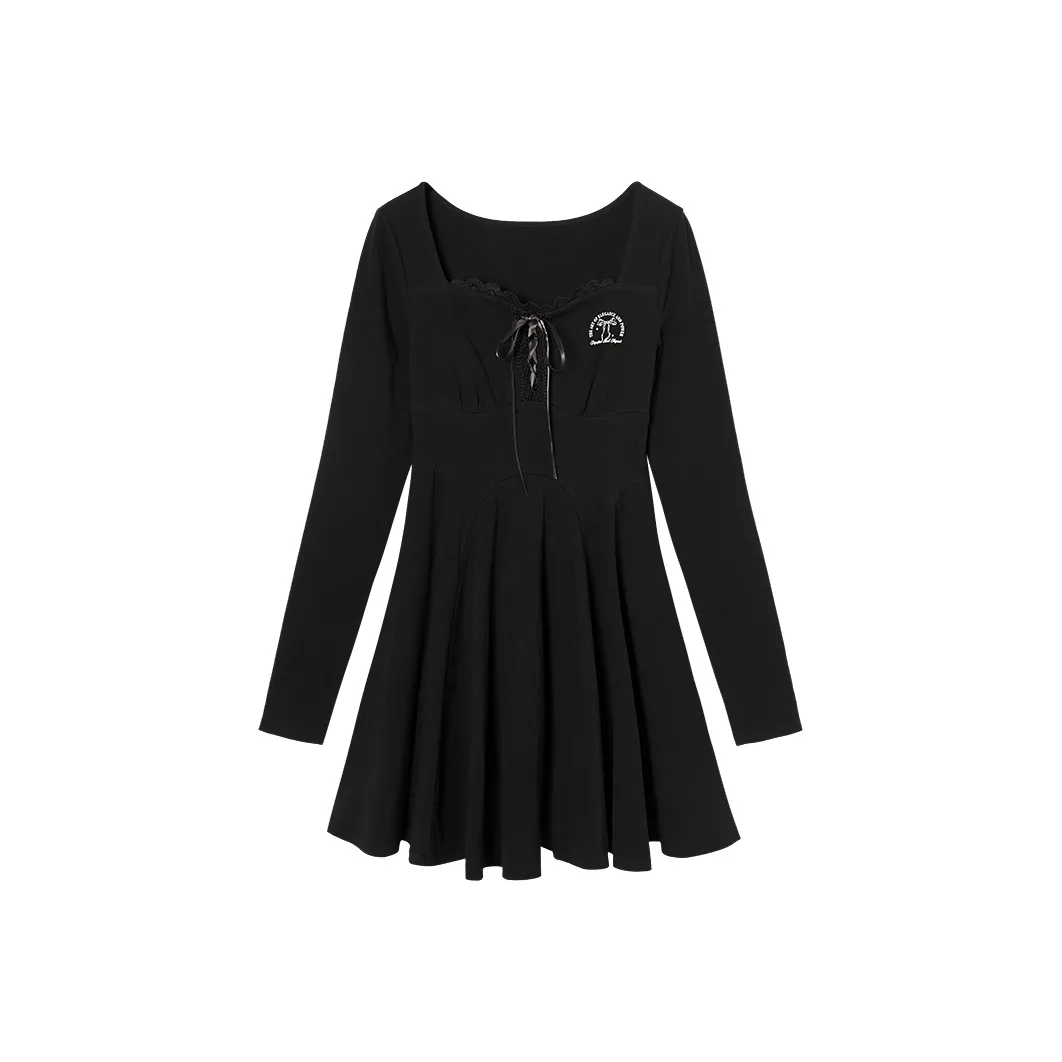 EPTISON WOMAN Длинное платье с длинными рукавами женское черное