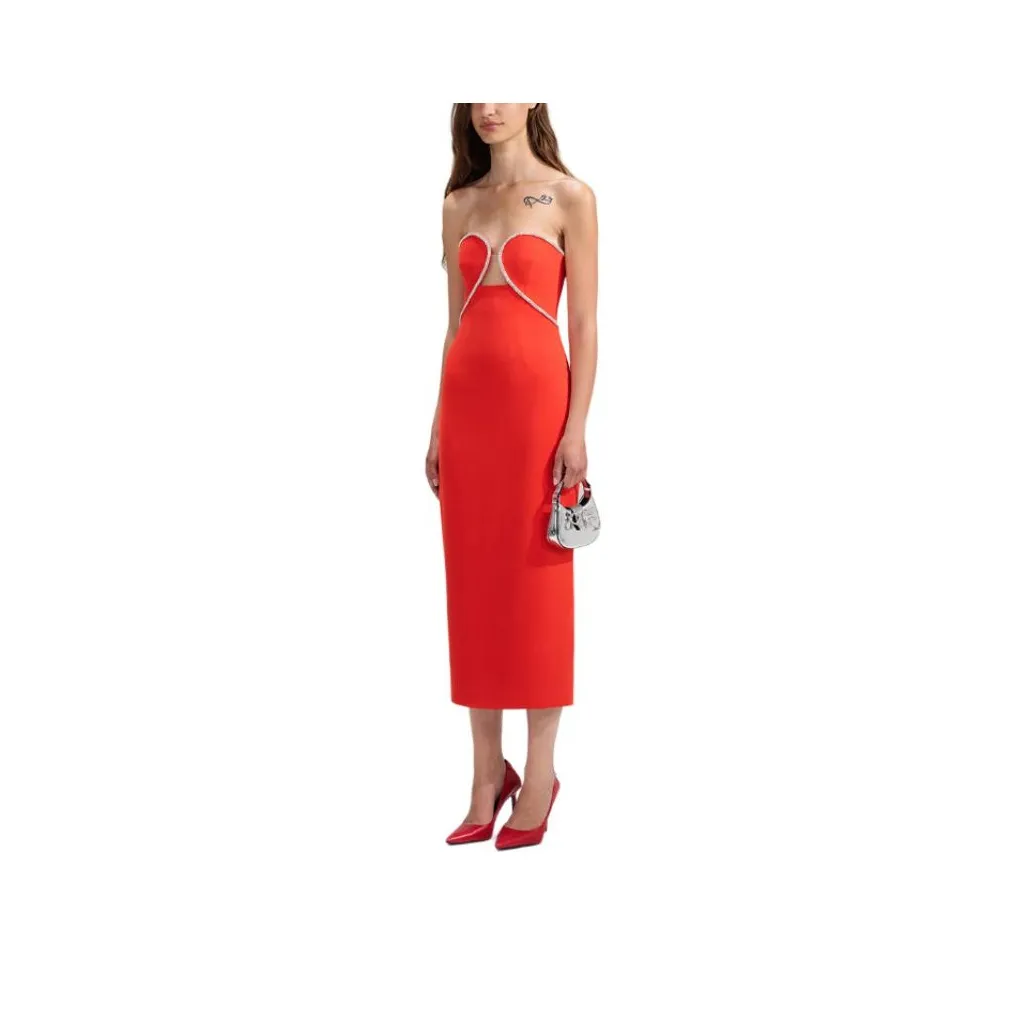 Self-portrait Sleeveless Dresses Women's Bright Orange