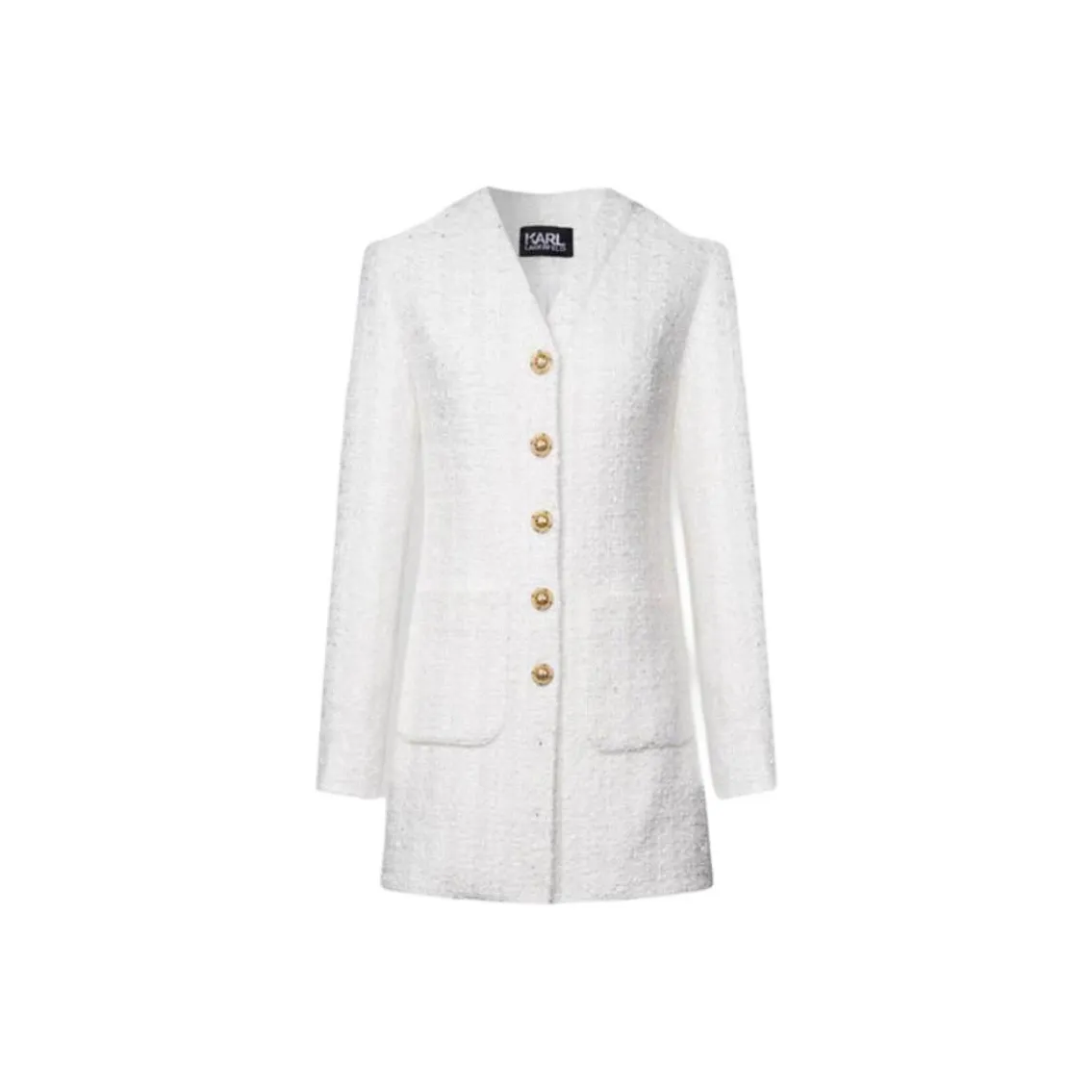 Karl Lagerfeld Длинное платье с длинными рукавами женское белое