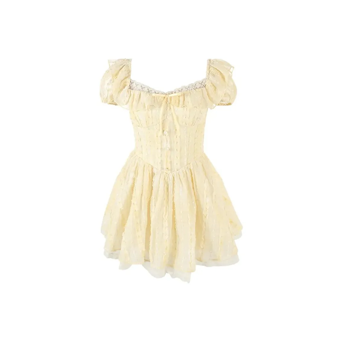 SKYA Короткий рукав Платье Женское Желтое