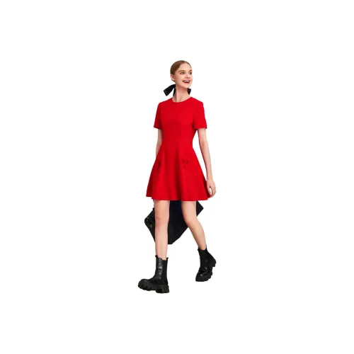 HAVVA Red Женские Короткие Платья с Рукавами