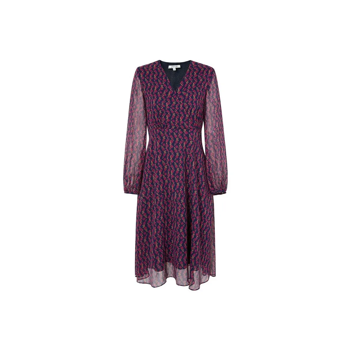 JZ. ANNAKRO Long Sleeved Dresses Women's Floral Purple Red