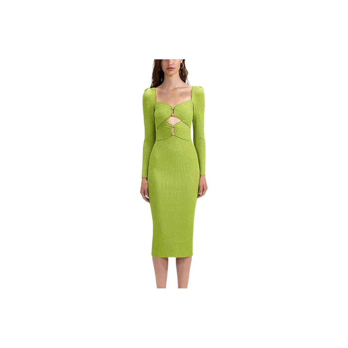 Self-portrait Long-Sleeved Dresses Women's Fruit Green