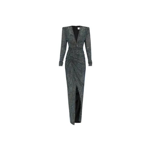 Alexandre Vauthier Темно-зеленый Женские Длинные Платья с Рукавами