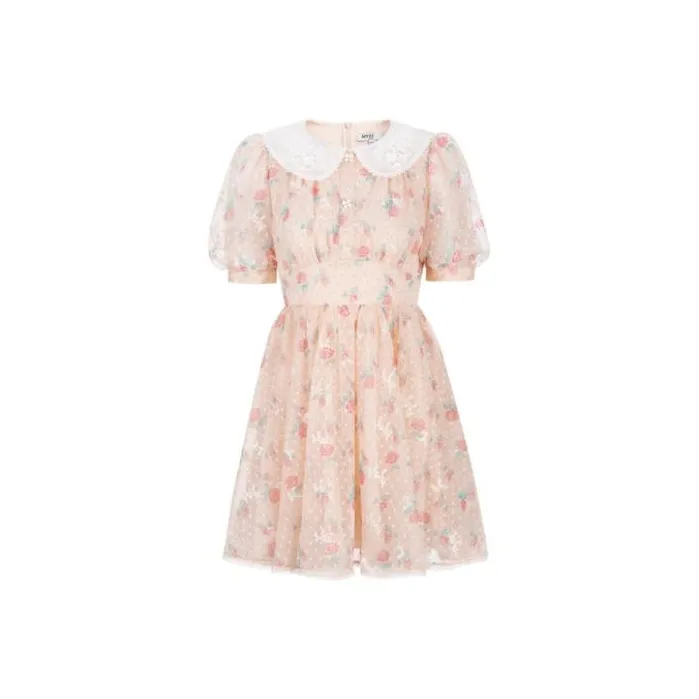 AIVEI Short-Sleeved Dresses Women's Orange Pink