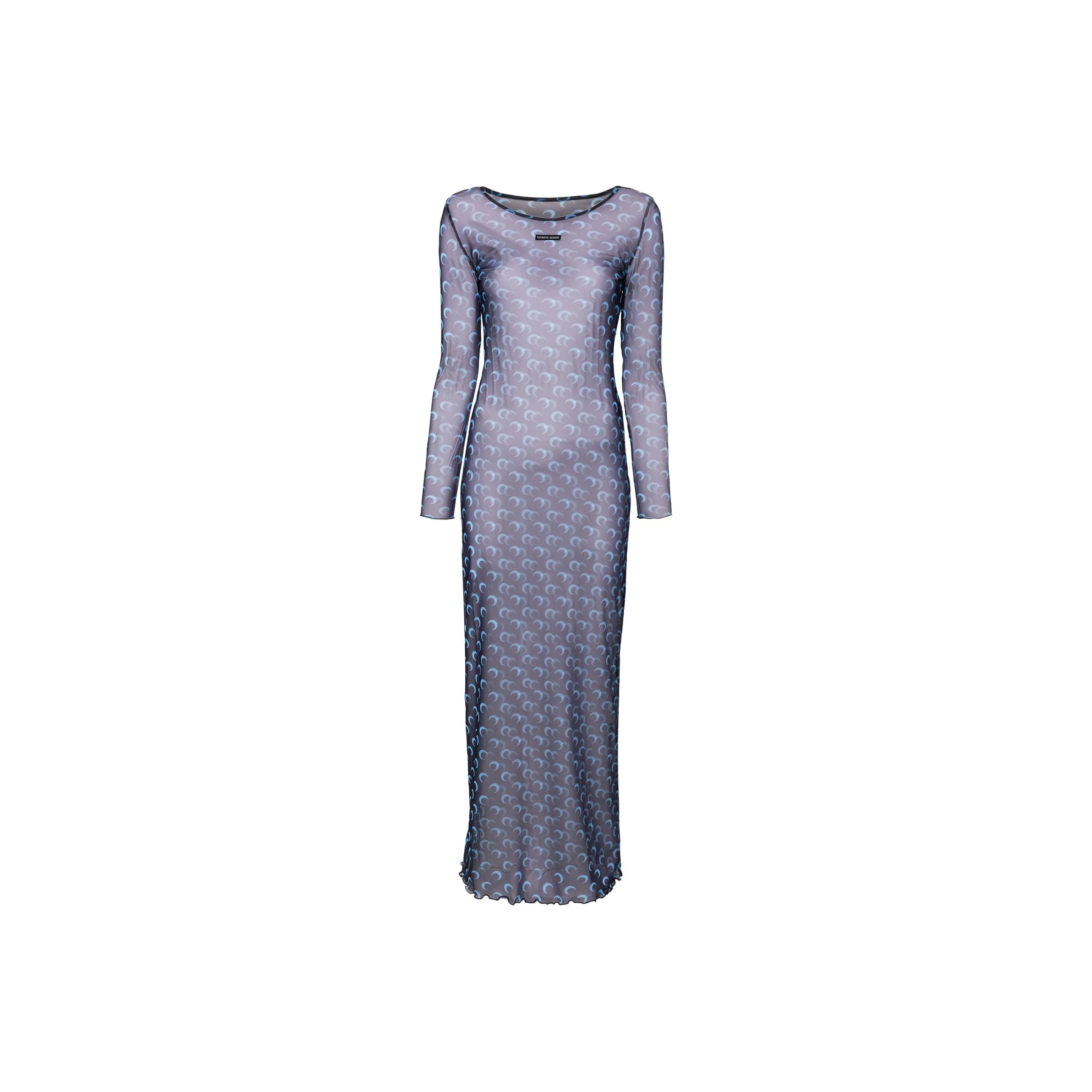 Marine Serre Crescent Moon Printed Maxi Mesh Dress