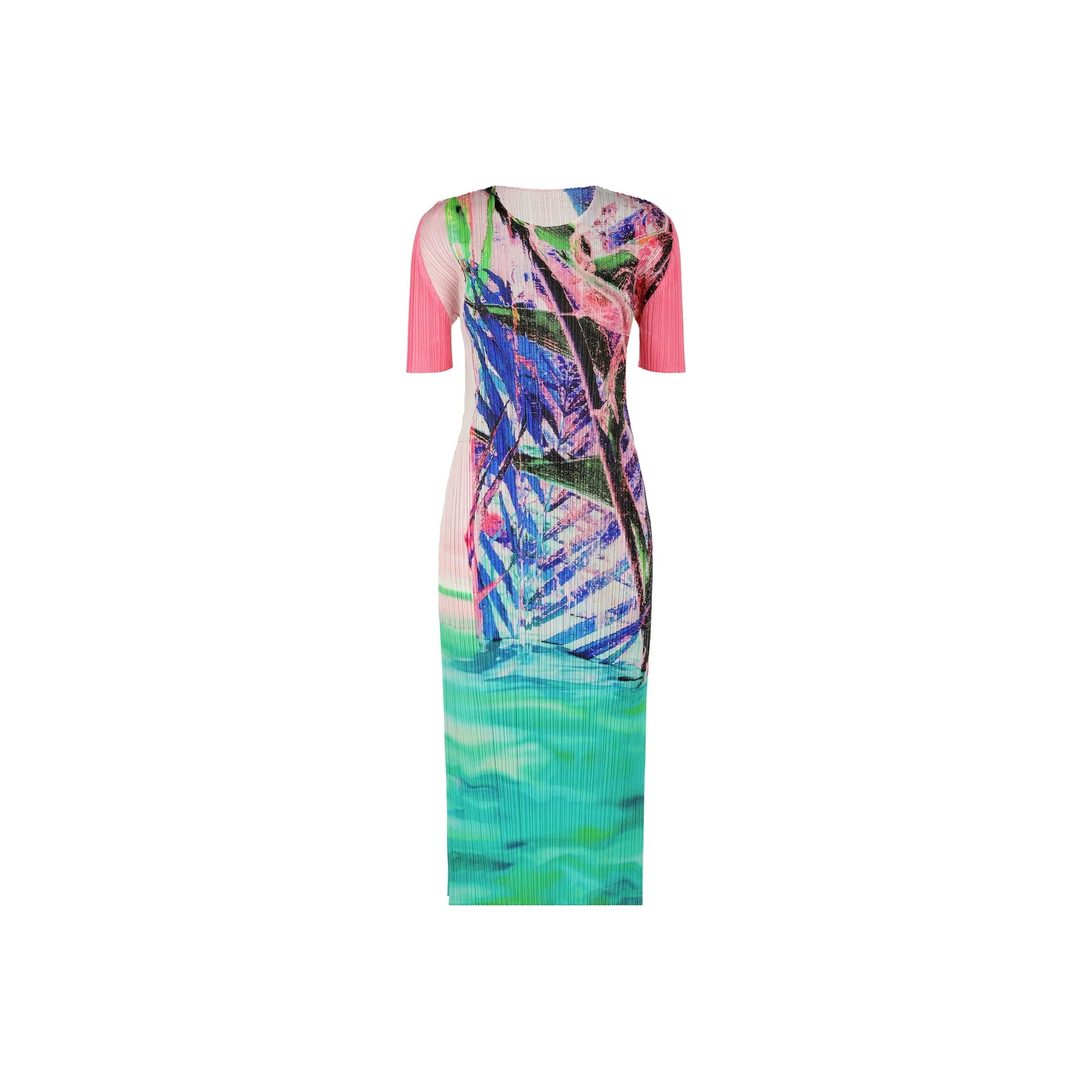 PLEATS PLEASE ISSEY MIYAKE Short Sleeved Dress Women's Multicolor