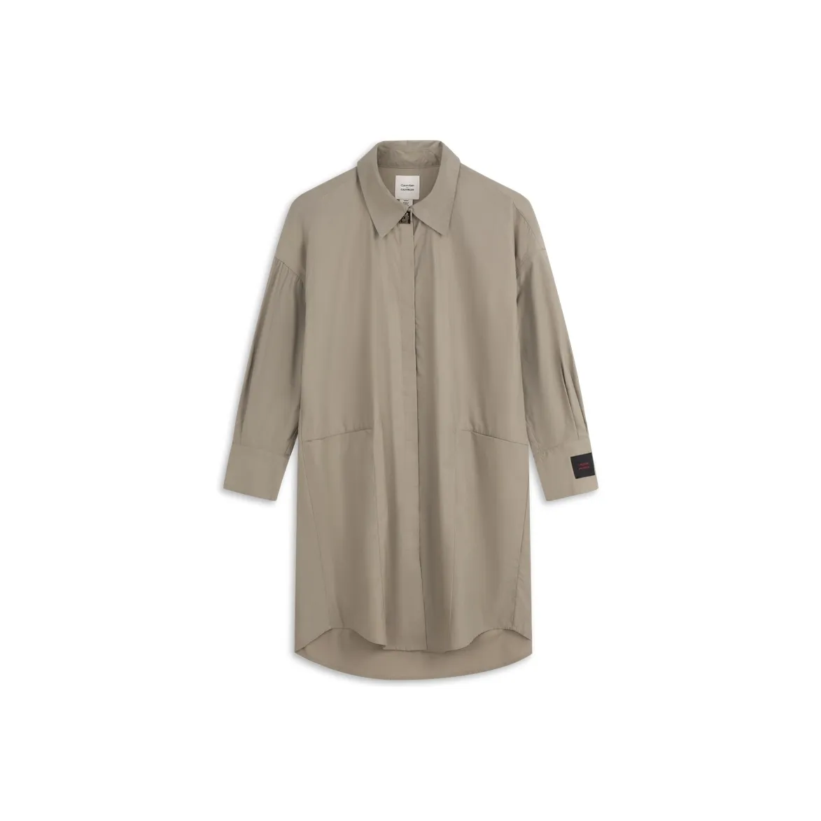 CALVIN KLEIN Spring Festival Red Magenta Long-Sleeved Dresses Women's Bay Brown