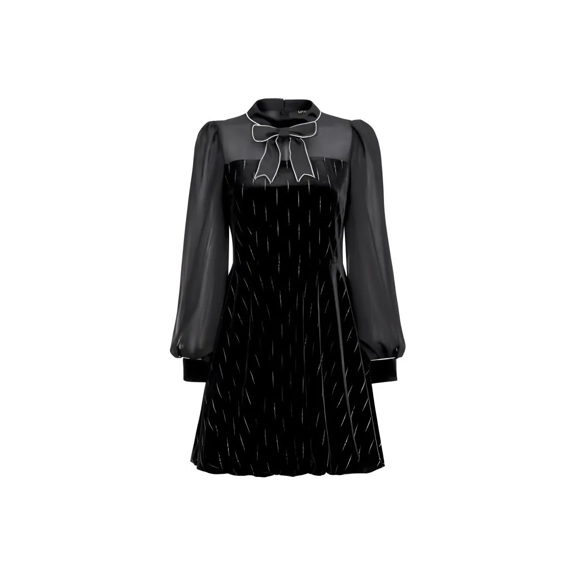 AIVEI Черное Женское Длинное Платье с Рукавами