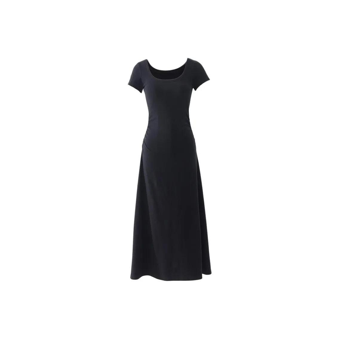 Розовый короткий рукав платье женское черная длинная юбка