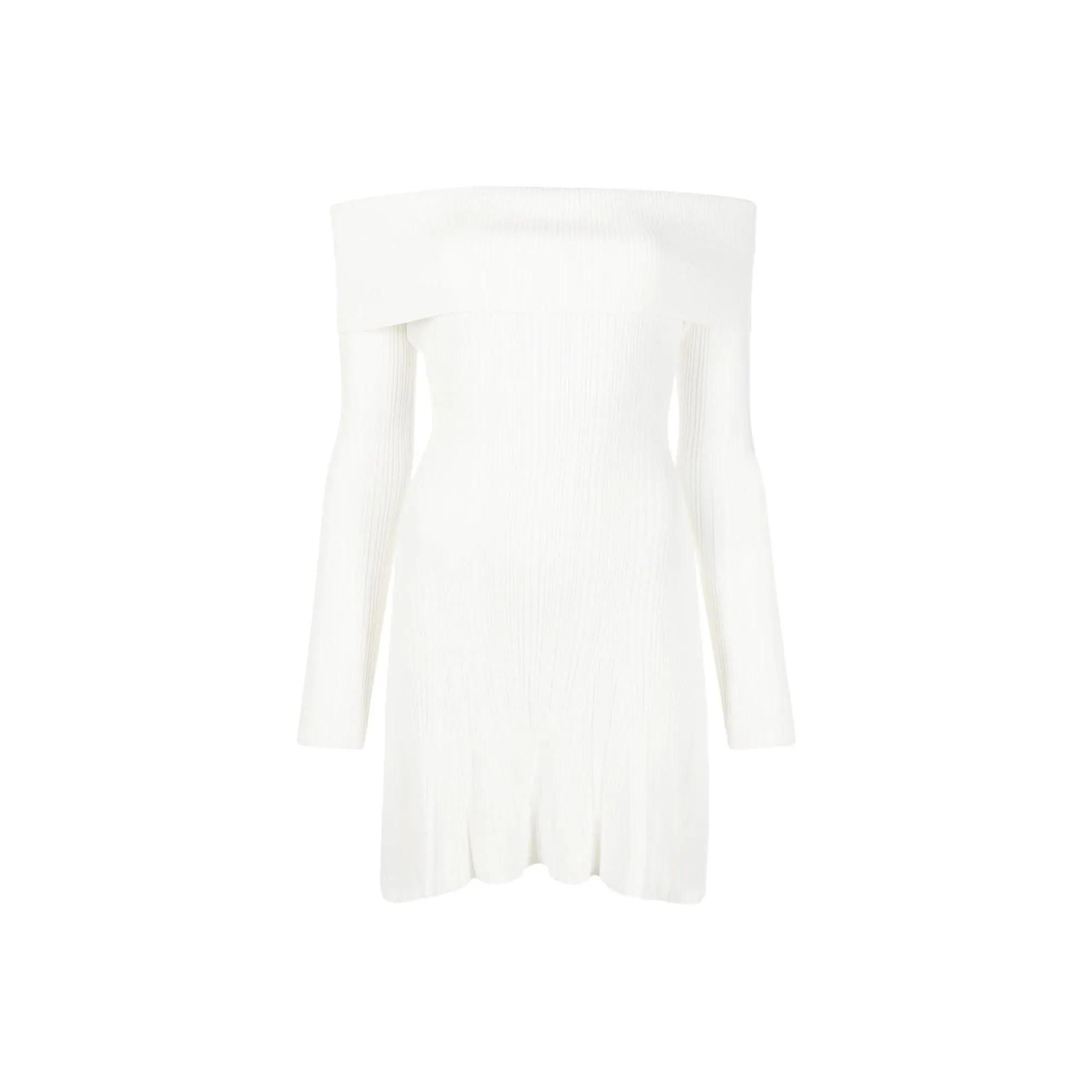 Self-portrait Off-shoulder Ribbed-knit Minidress