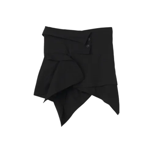 Yohji Yamamoto Черные Женские Повседневные Короткие Юбки