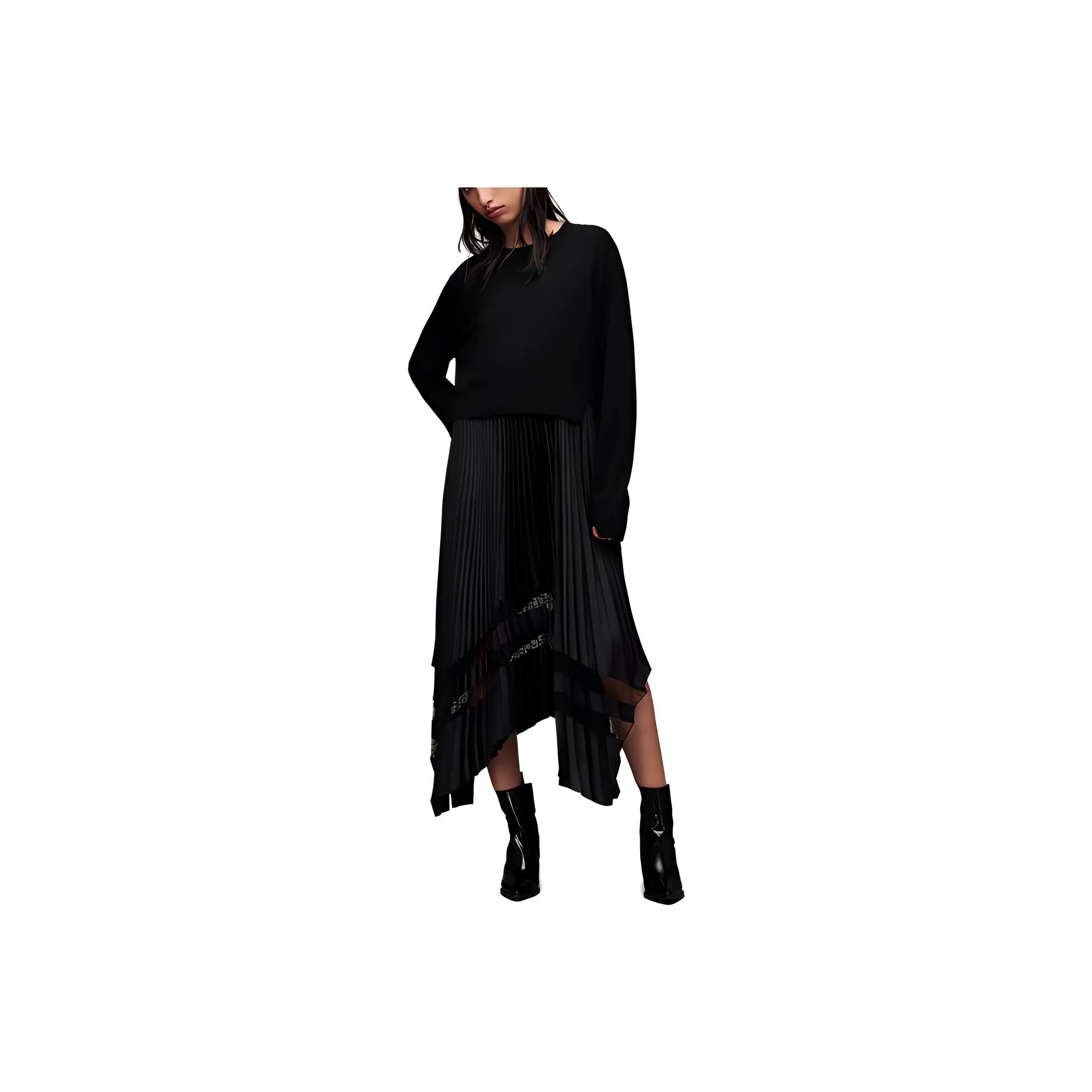 ALLSAINTS Long Sleeved Dress Women's Black