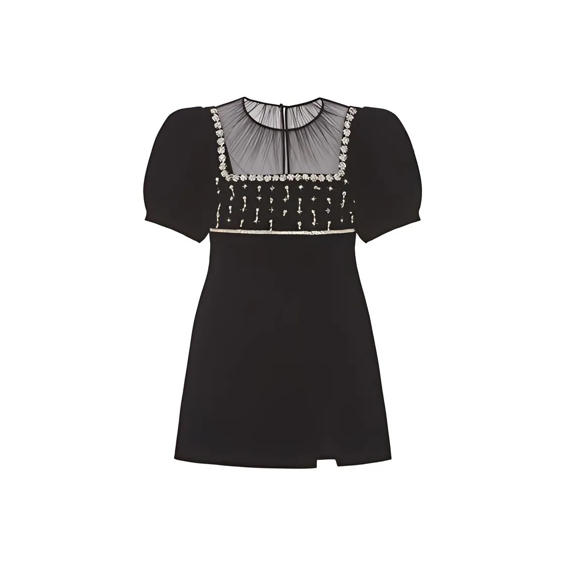 Self Portrait Короткий рукав Платье Женское Черное