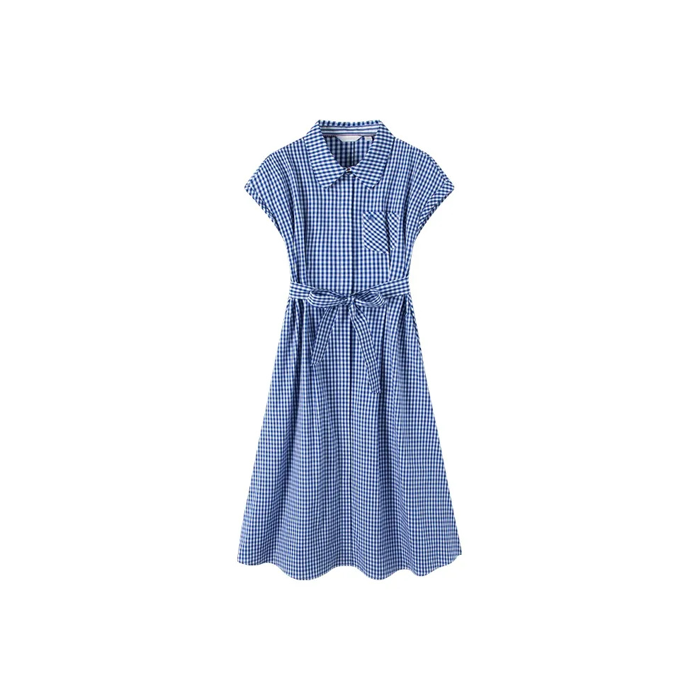 NAVIGARE Short Sleeved Dress Women's Klein Blue/White
