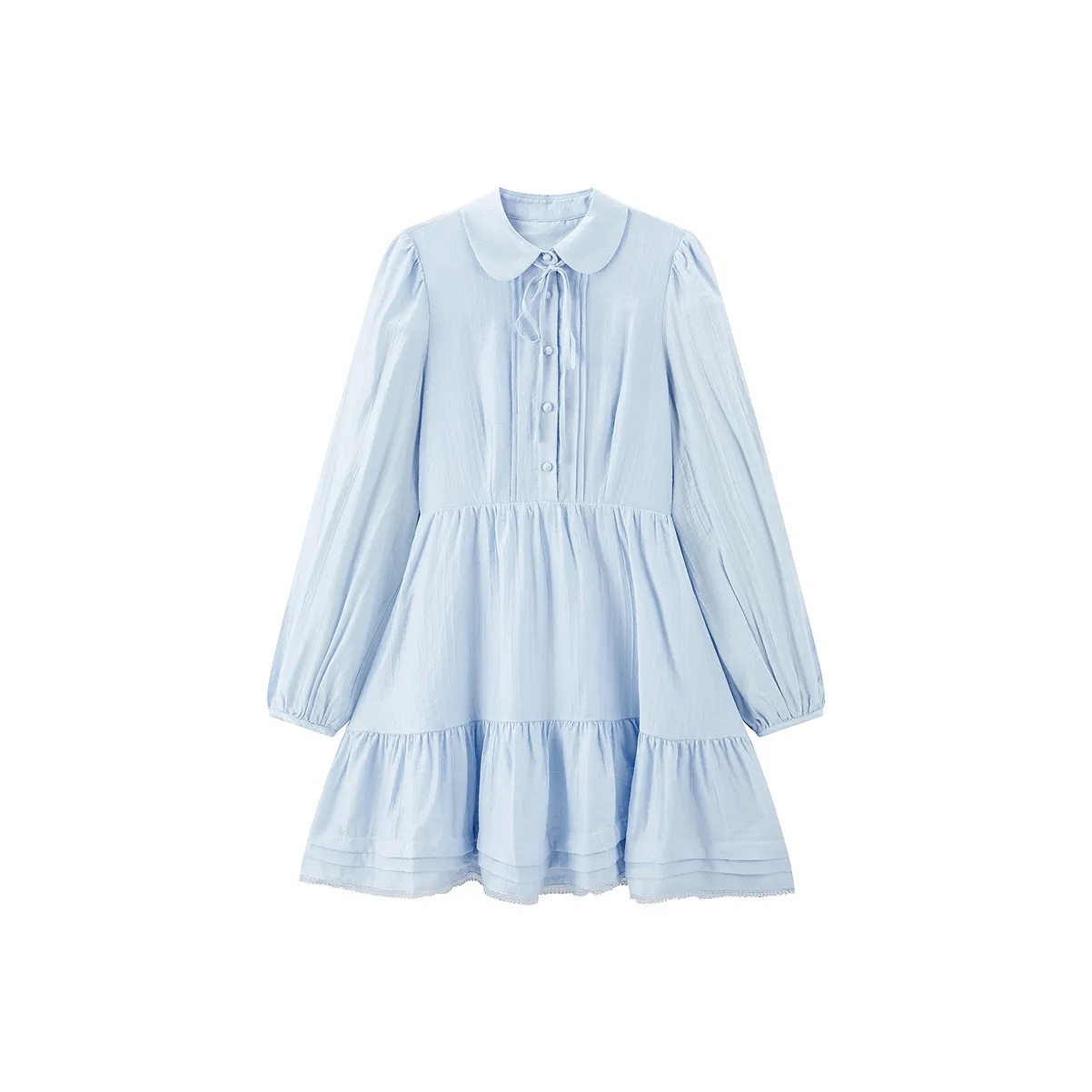 LEDIN Длинное платье с длинными рукавами женское нежно-голубого цвета