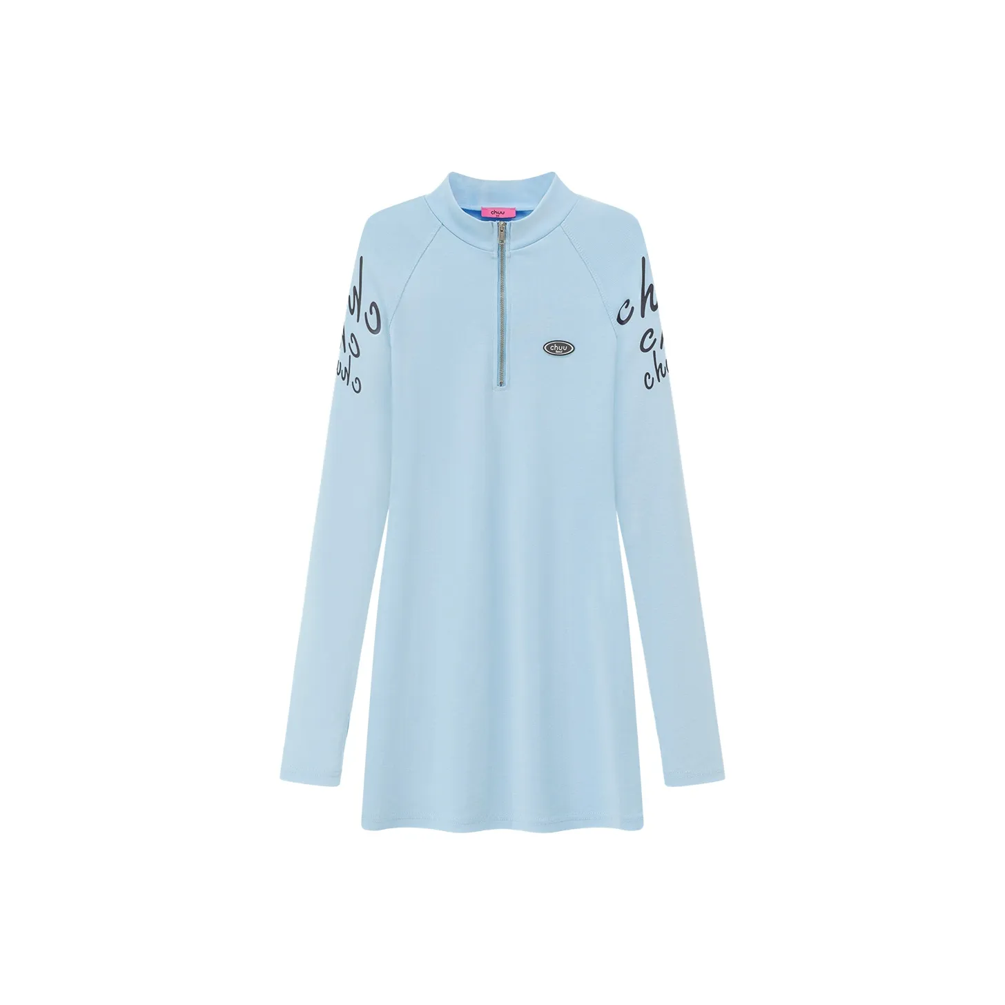 CHUU Светло-синий Женские Длинные Платья с Рукавами