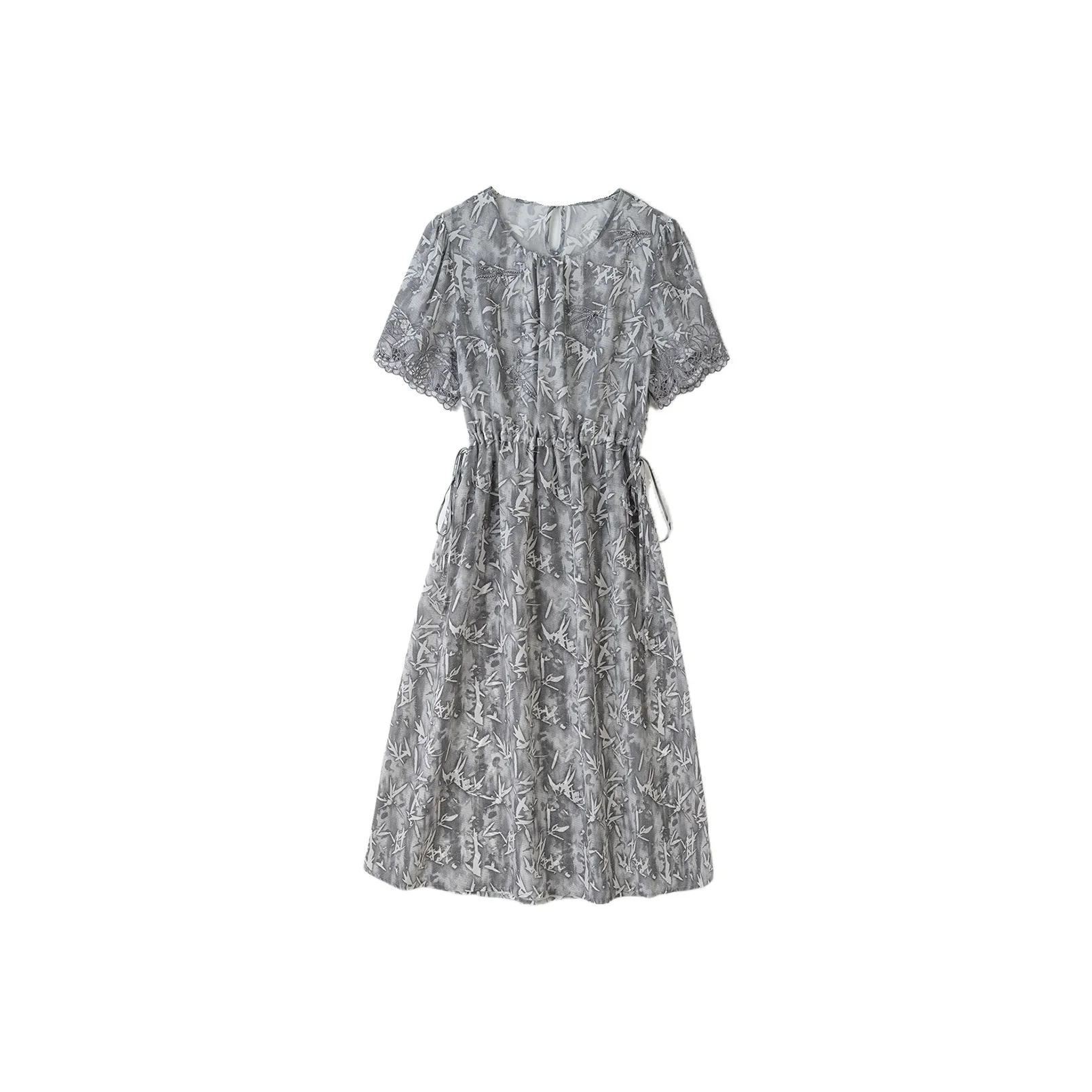 To The West Короткий рукав платье женское серое