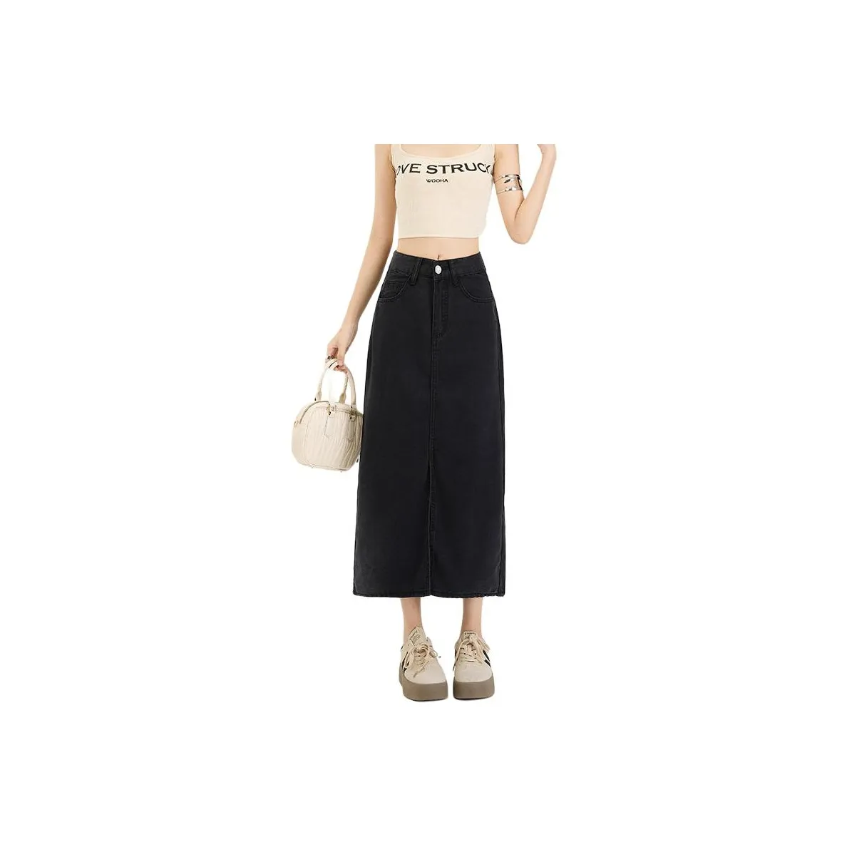 FOREVER 21 Деним Длинная Юбка Женская