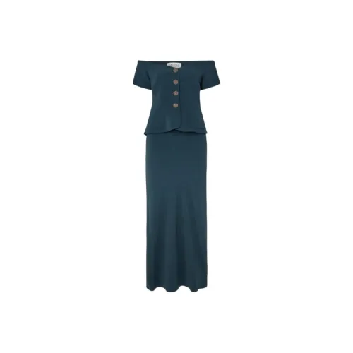 SALONI Blue Женские Короткие Платья с Рукавами