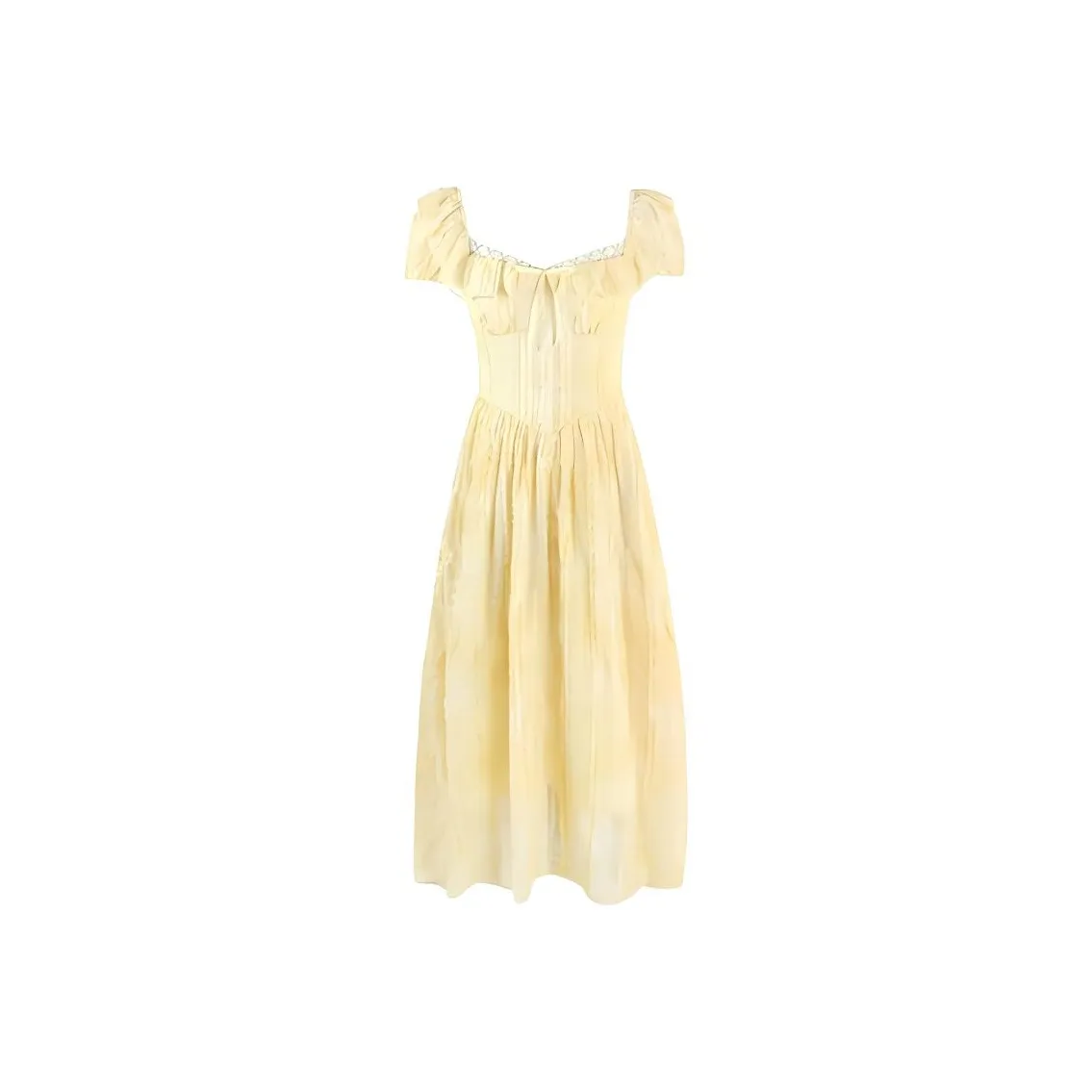 COHX Короткий рукав Платье Женское Желтое