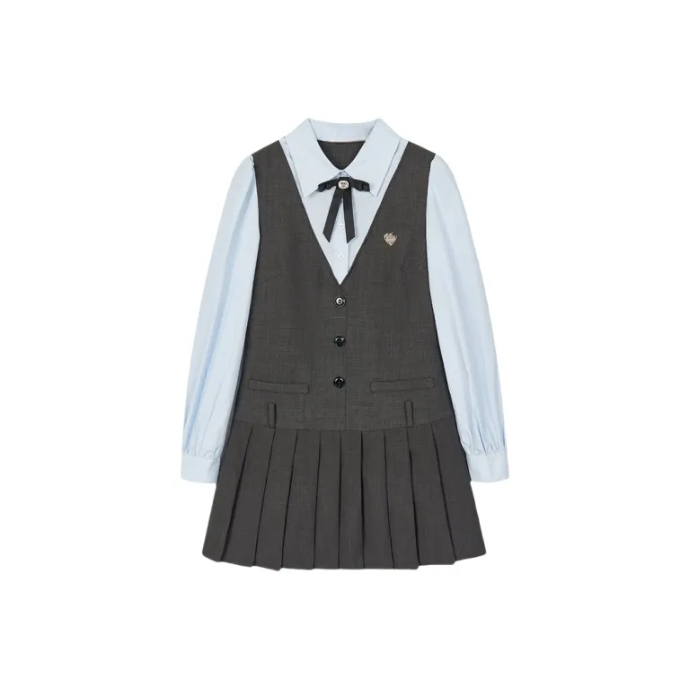 YGPRW Long Sleeved Dress Women's Gray