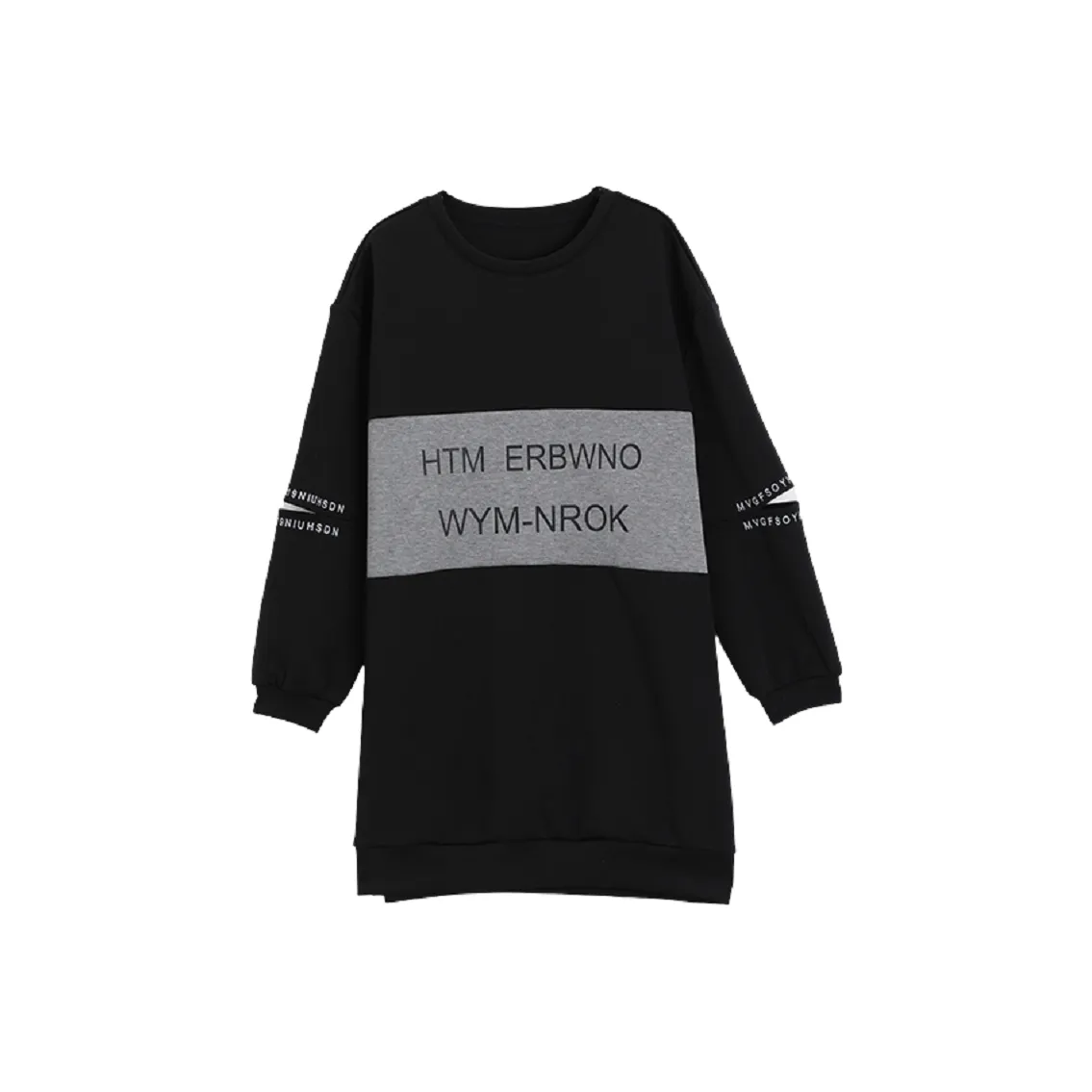 Mo Han Yi Mei Длинный рукав Платье Женское Черное