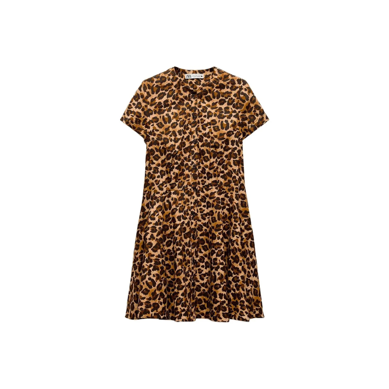 ZARA Short Sleeved Dresses Women's Leopard Print