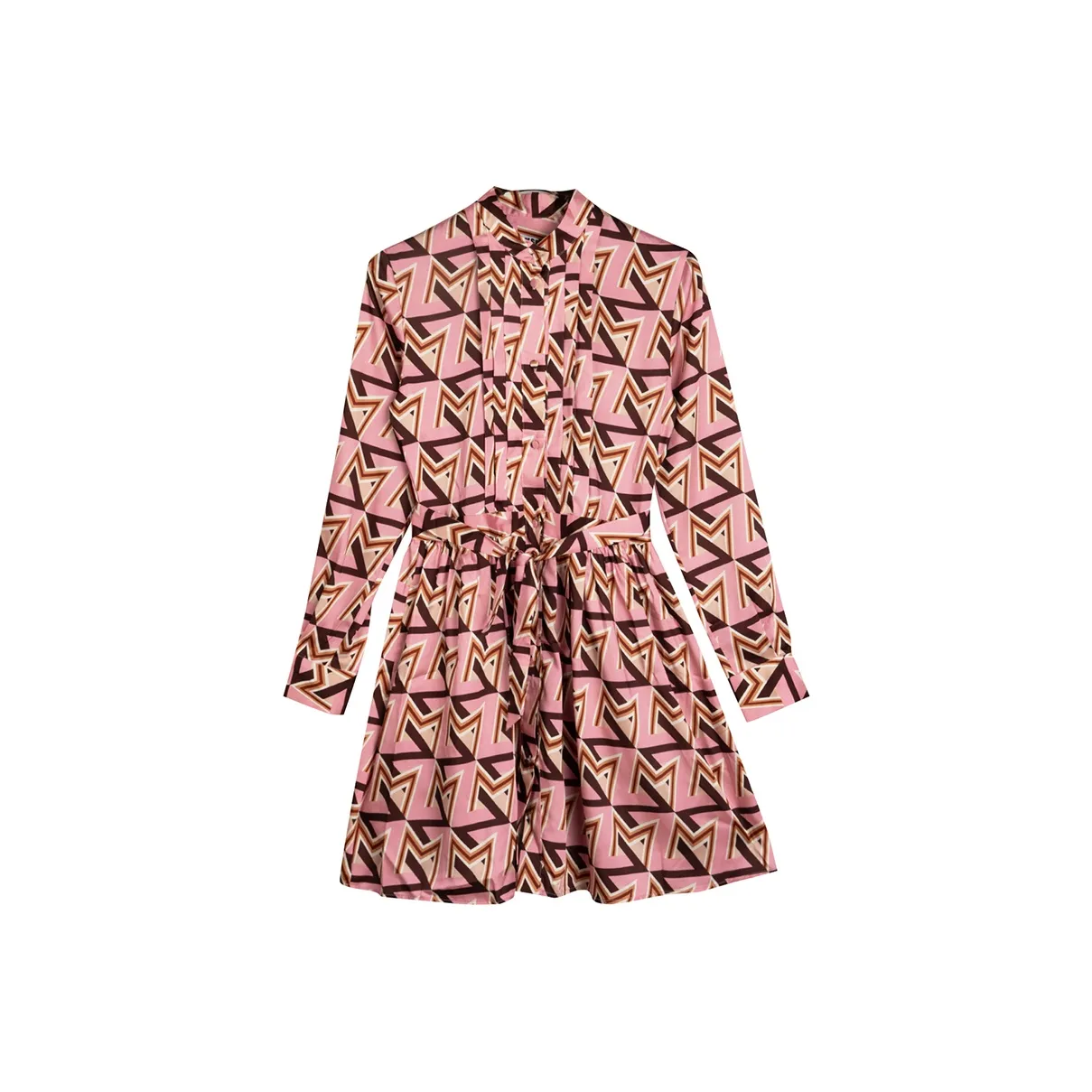 MSGM Длинное платье с длинными рукавами женское розовое