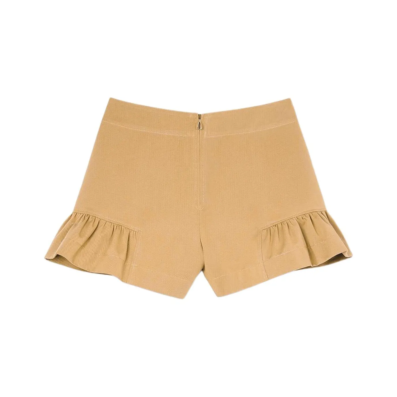 Sandro Ruffle Cotton Shorts