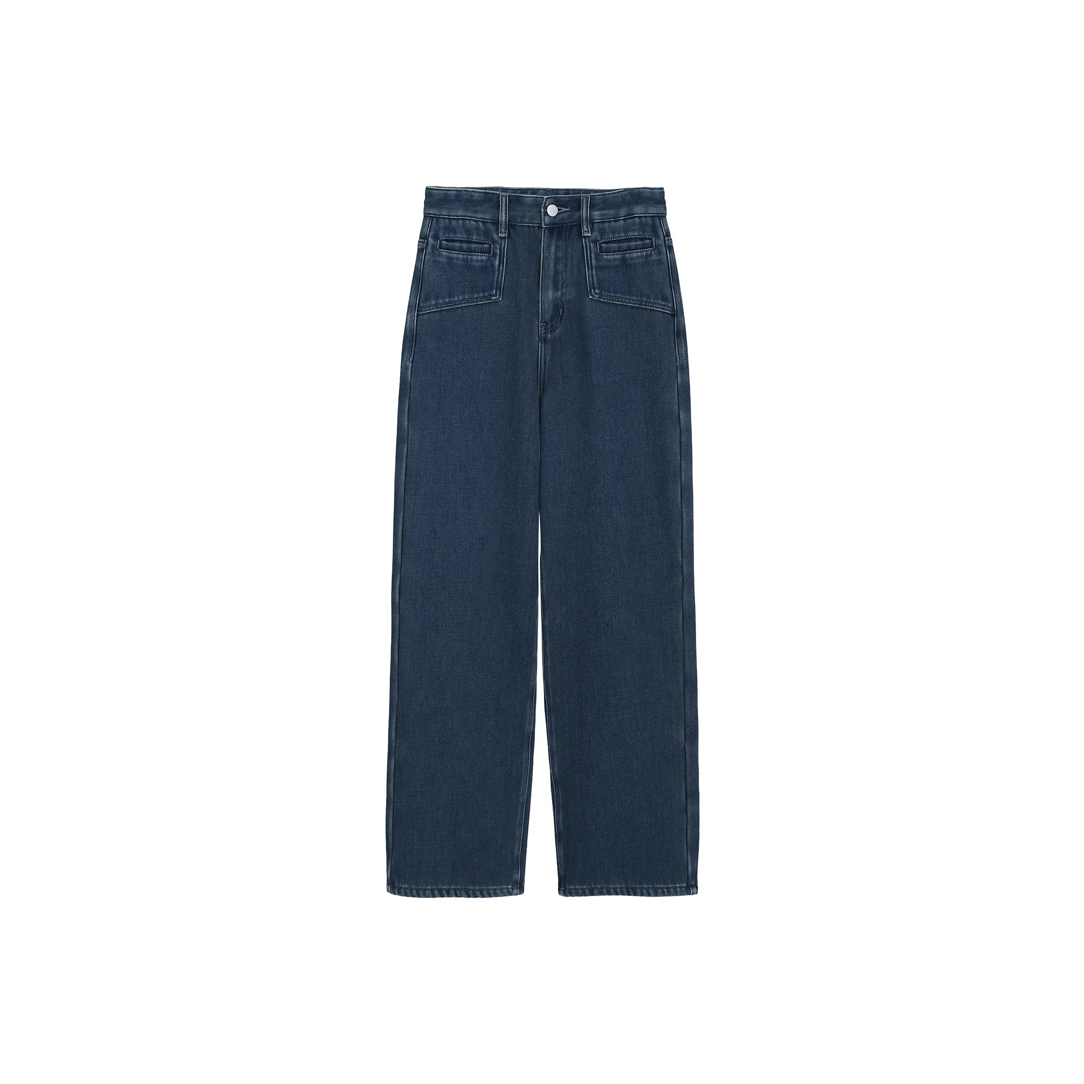 Fstudio Fall And Winter Fleece Lined Slimming Jeans Women's Blue