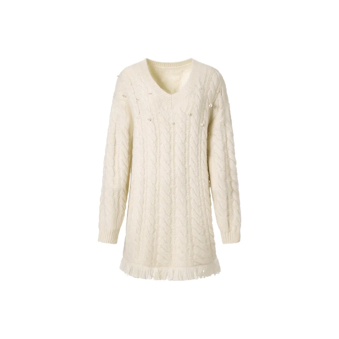 TAMMY TANGS Длинное платье с длинными рукавами женское цвет экрю