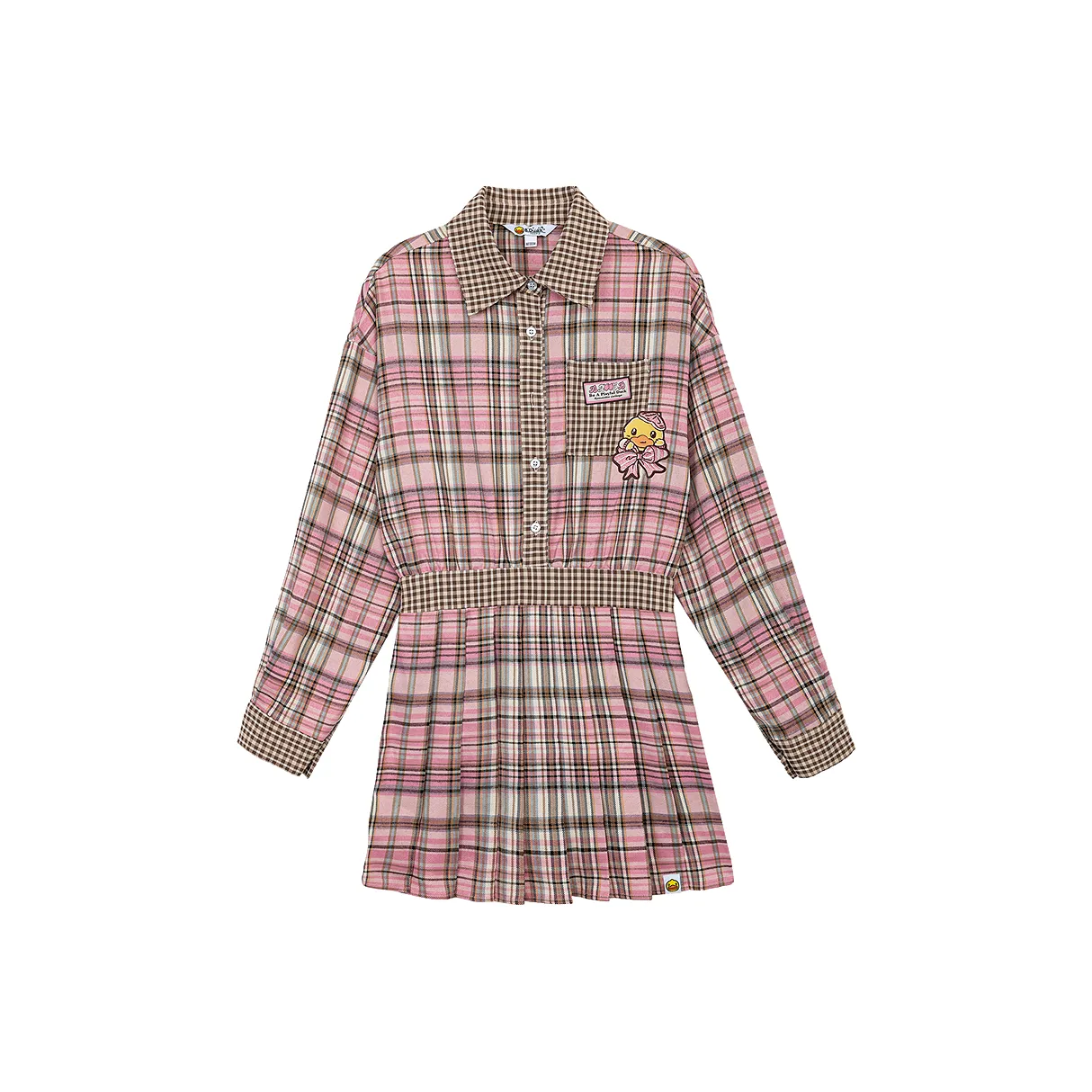 B.Duck Длинное платье с длинными рукавами женское розовое