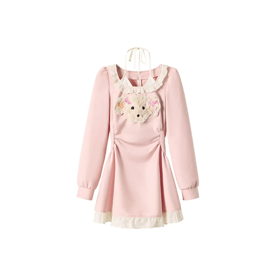 fabric pig Розовый Женские Длинные Платья с Рукавами