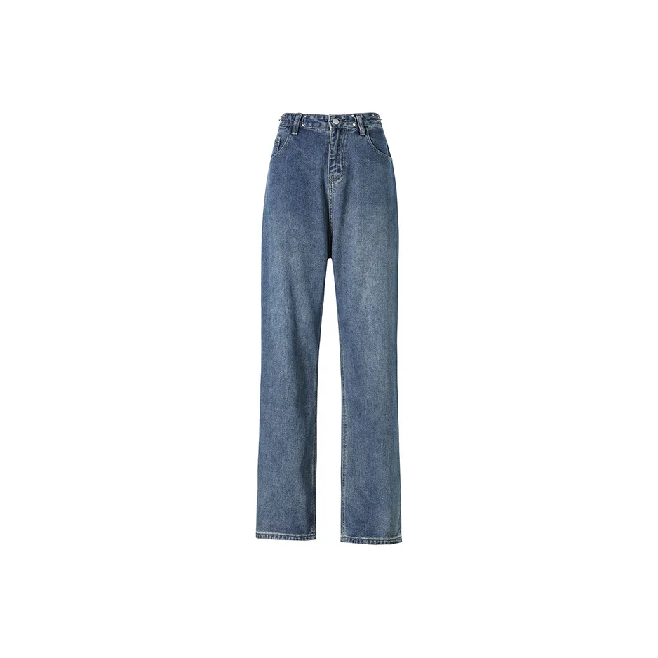 Wen Shan Джинсы Женские Винтаж Синий