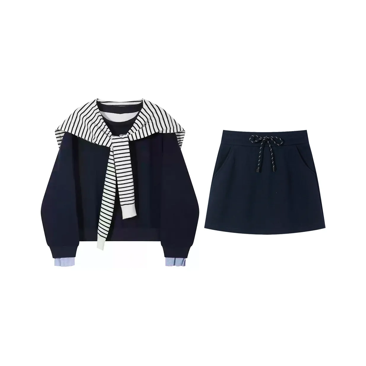 FLIM Комплект Свитшот Женский Темно-Синий