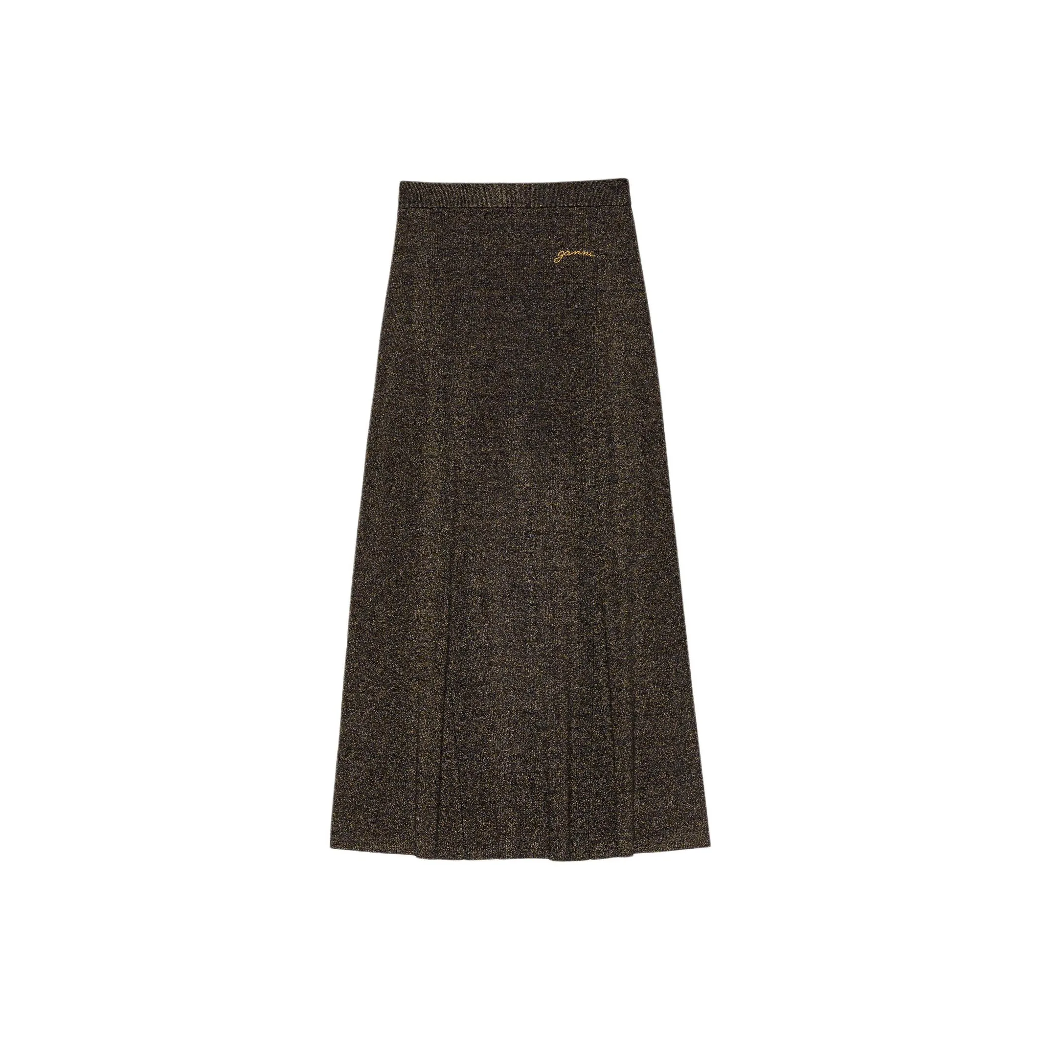 GANNI Logo Embroidered Knit Maxi Skirt