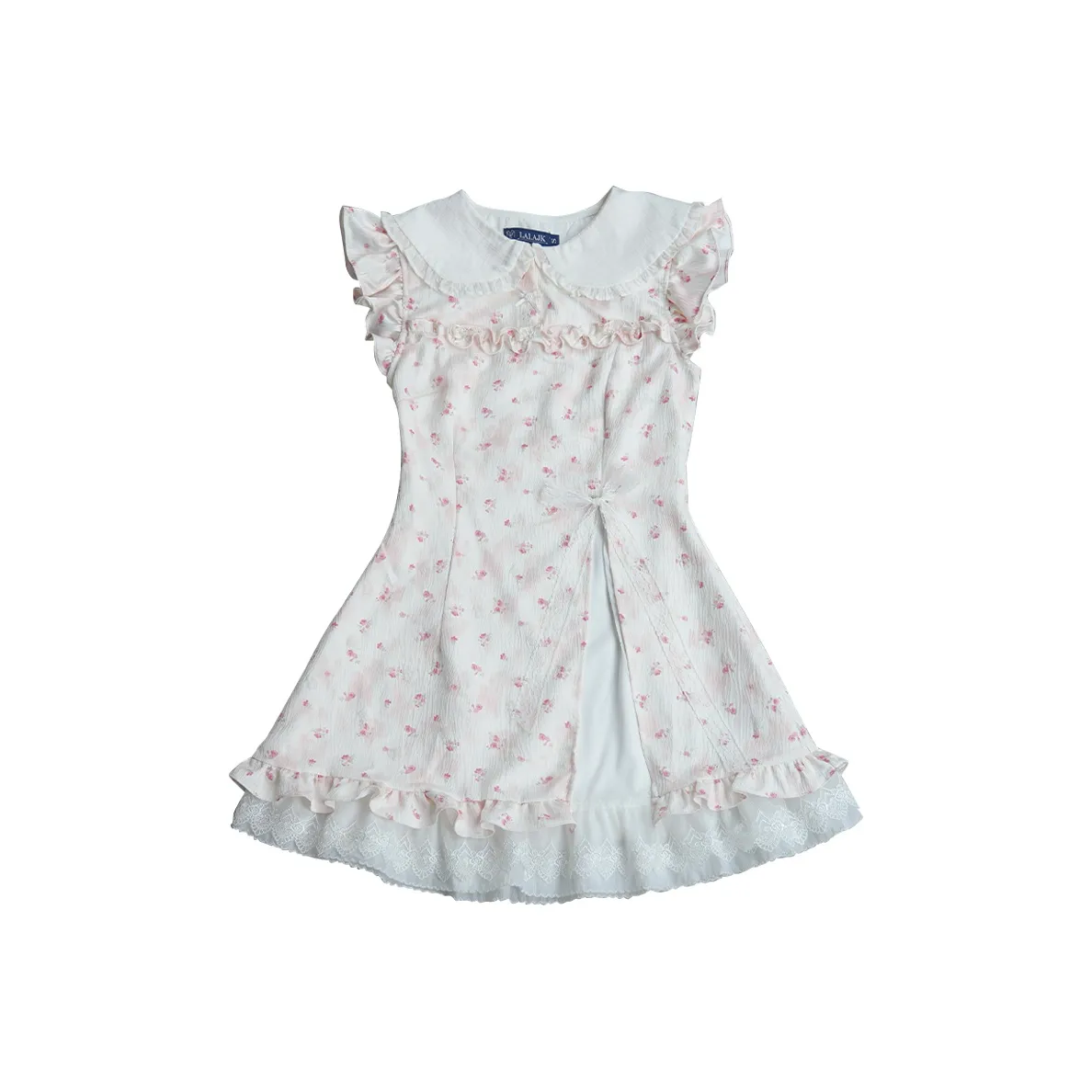 LALAJK Короткий рукав Платье Женское Розовое