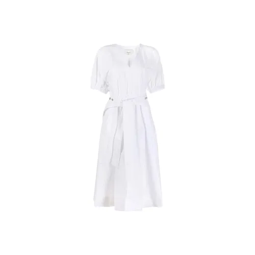3,1 PHILLIP LIM Белое Женское Короткое Платье с Рукавами
