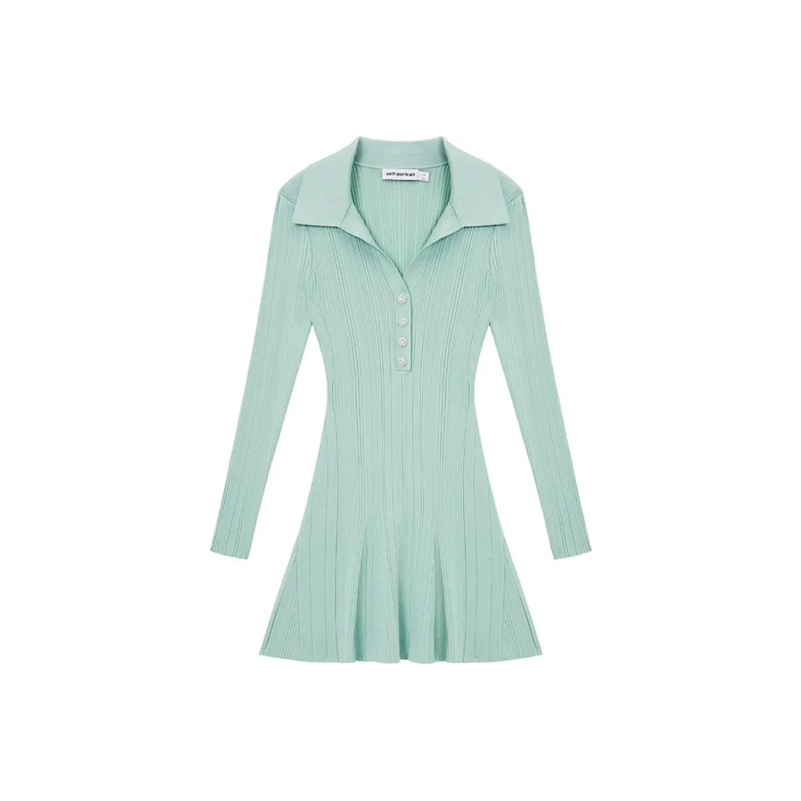 Self portrait Long Sleeved Dresses Women's Mint Green
