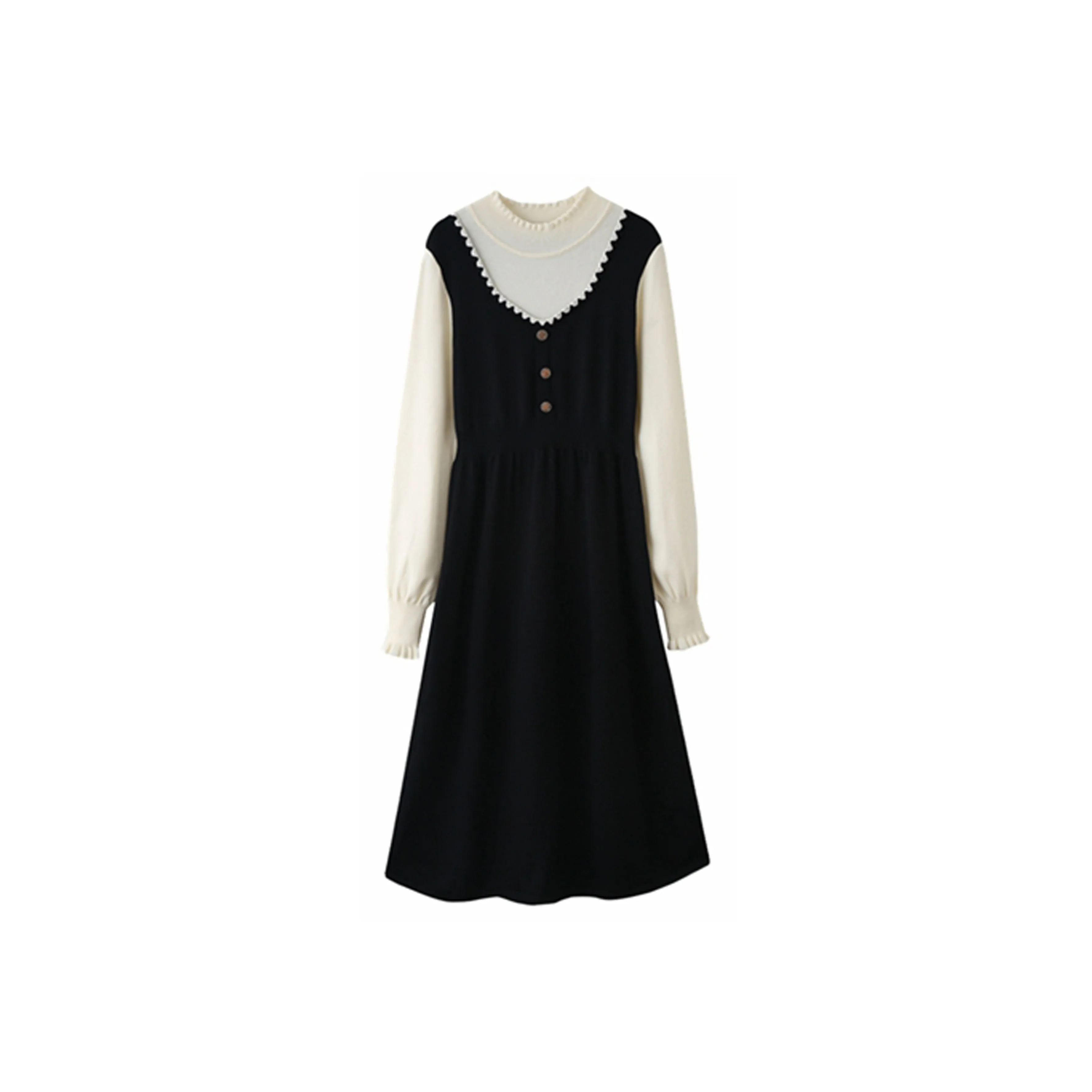 EIDOLON GRAIN Длинное платье с длинными рукавами женское